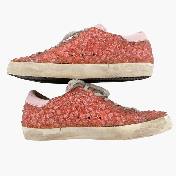 Golden Goose Superstar Sneakers Jelly Diamond EU 40 US 10 Pink Glitter Low Top - Picture 8 of 12